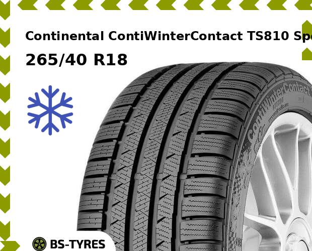 

Зимние шины Continental, ContiWinterContact TS810 Sport 265/40 R18 101V