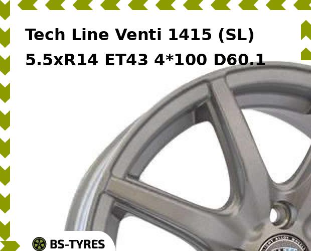 

Колесный диск Tech Line, Tech-line Venti 1415 (SL) 5.5xR14 ET43 4*100 D60.1