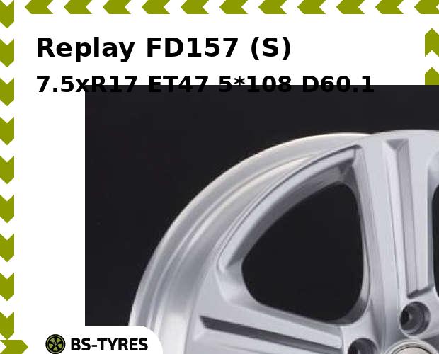 

Колесный диск Replay, FD157 (S) 7.5xR17 ET47 5*108 D60.1