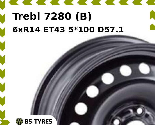 

Колесный диск Trebl, 7280 (B) 6xR14 ET43 5*100 D57.1