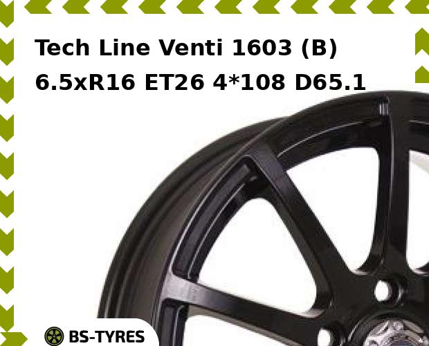 

Колесный диск Tech Line, Tech-line Venti 1603 (B) 6.5xR16 ET26 4*108 D65.1