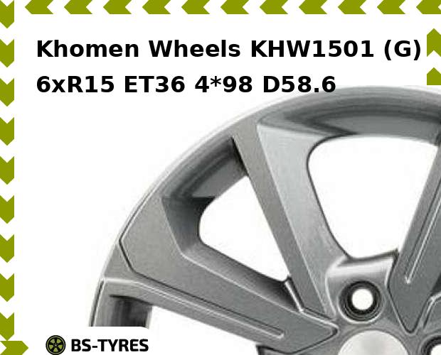 

Колесный диск Khomen Wheels, KHW1501 (G) 6xR15 ET36 4*98 D58.6