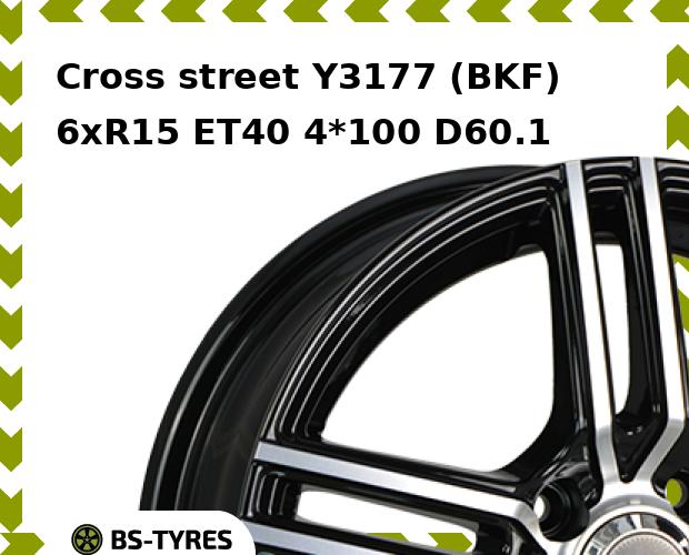 

Колесный диск Cross street, Y3177 (BKF) 6xR15 ET40 4*100 D60.1