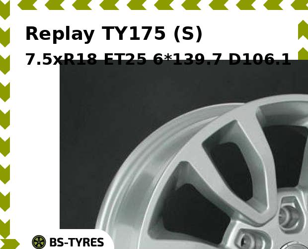

Колесный диск Replay, TY175 (S) 7.5xR18 ET25 6*139.7 D106.1