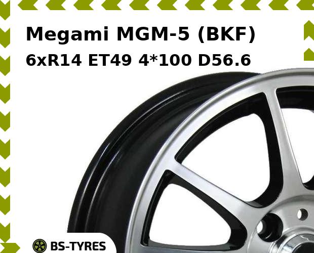 

Колесный диск Megami, MGM-5 (BKF) 6xR14 ET49 4*100 D56.6