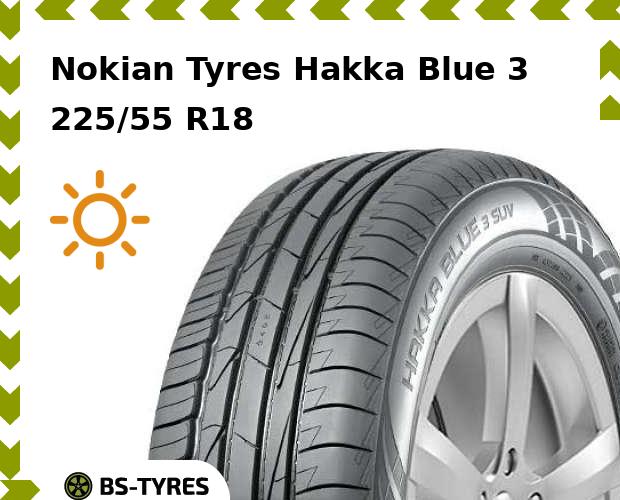 

Летние шины Nokian Tyres, Hakka Blue 3 SUV 225/55 R18 98V