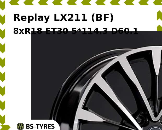 

Колесный диск Replay, LX211 (BF) 8xR18 ET30 5*114.3 D60.1