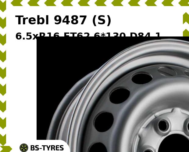 

Колесный диск Trebl, 9487 (S) 6.5xR16 ET62 6*130 D84.1