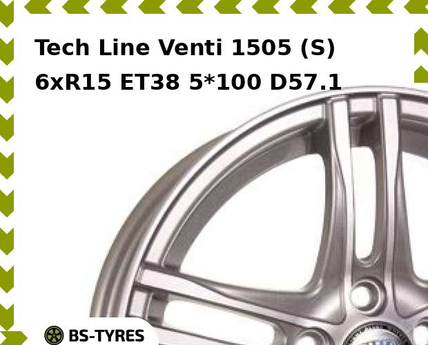 

Колесный диск Tech Line, Tech-line Venti 1505 (S) 6xR15 ET38 5*100 D57.1