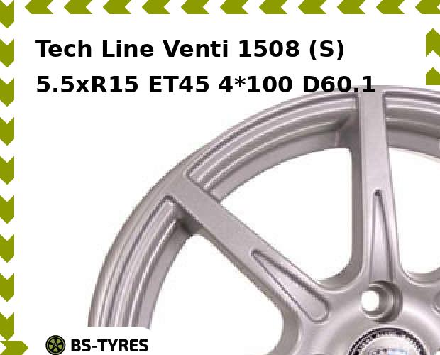 

Колесный диск Tech Line, Tech-line Venti 1508 (S) 5.5xR15 ET45 4*100 D60.1