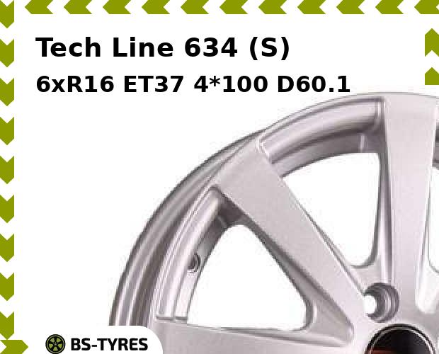 

Колесный диск Tech Line, Tech-line 634 (S) 6xR16 ET37 4*100 D60.1