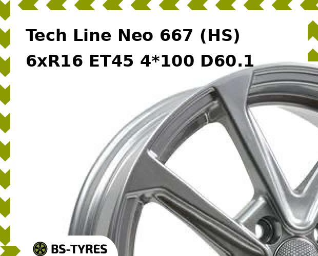 

Колесный диск Tech Line, Tech-line Neo 667 (HS) 6xR16 ET45 4*100 D60.1