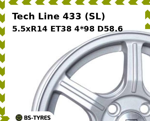 

Колесный диск Tech Line, Tech-line 433 (SL) 5.5xR14 ET38 4*98 D58.6