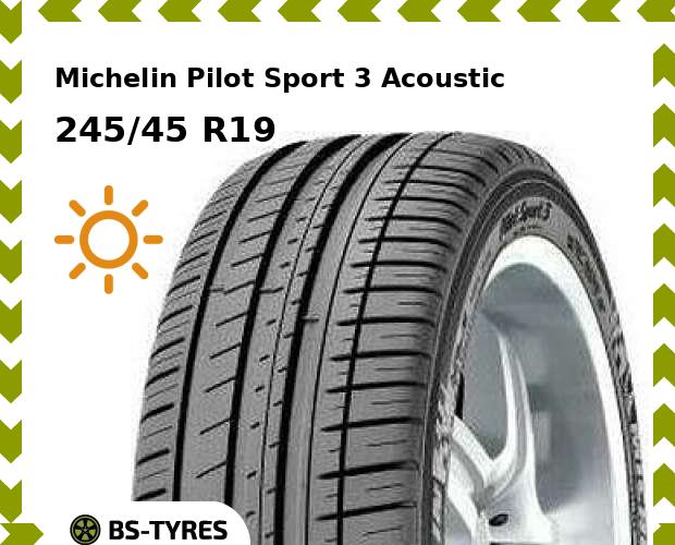 

Летние шины Michelin, Pilot Sport 3 Acoustic 245/45 R19 102Y