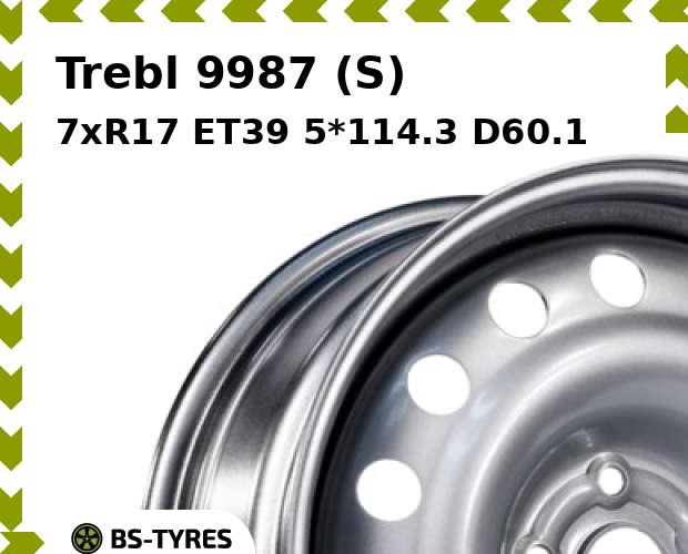 

Колесный диск Trebl, 9987 (S) 7xR17 ET39 5*114.3 D60.1