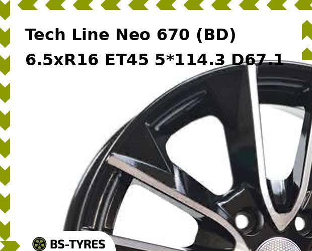 

Колесный диск Tech Line, Tech-line Neo 670 (BD) 6.5xR16 ET45 5*114.3 D67.1