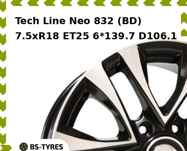 

Колесный диск Tech Line, Tech-line Neo 832 (BD) 7.5xR18 ET25 6*139.7 D106.1