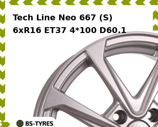 

Колесный диск Tech Line, Tech-line Neo 667 (S) 6xR16 ET37 4*100 D60.1