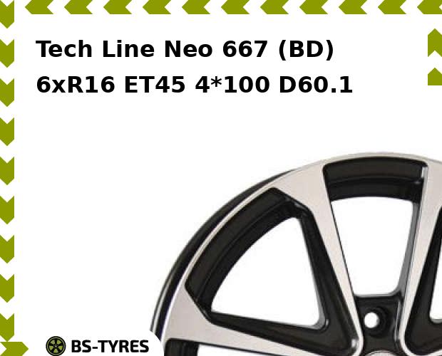 

Колесный диск Tech Line, Tech-line Neo 667 (BD) 6xR16 ET45 4*100 D60.1