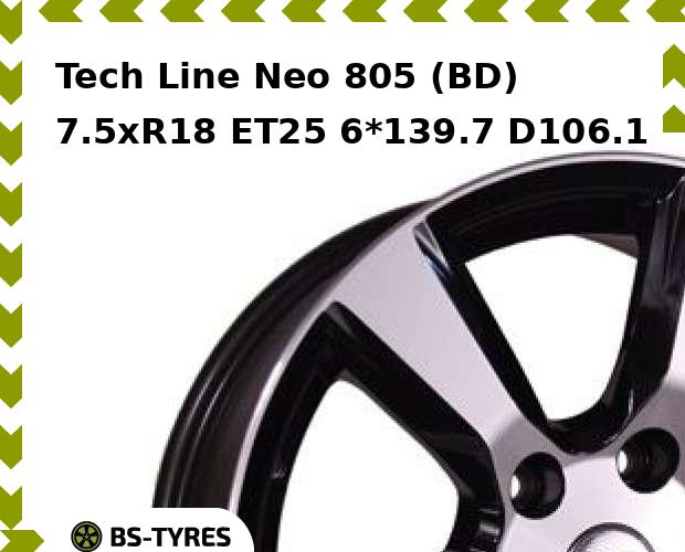 

Колесный диск Tech Line, Tech-line Neo 805 (BD) 7.5xR18 ET25 6*139.7 D106.1
