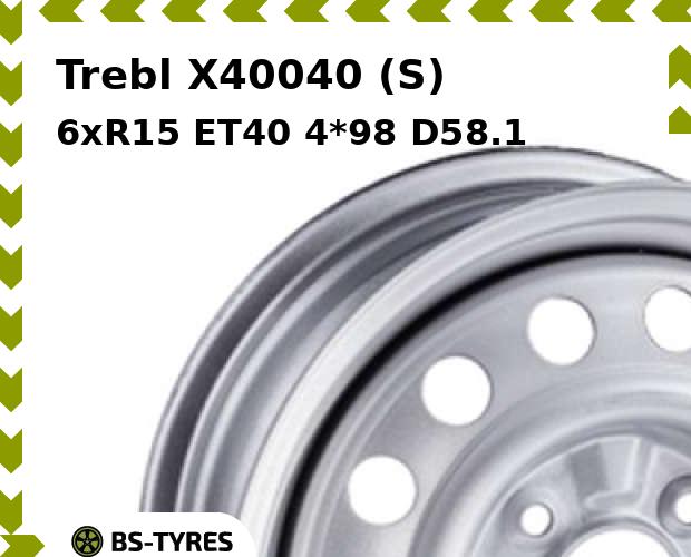 

Колесный диск Trebl, X40040 (S) 6xR15 ET40 4*98 D58.1