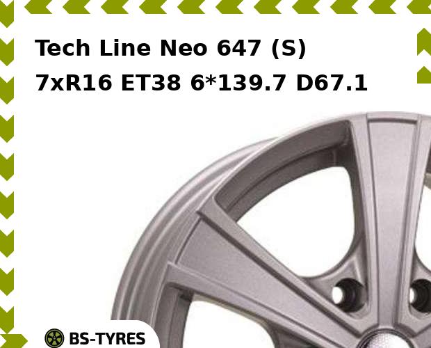 

Колесный диск Tech Line, Tech-line Neo 647 (S) 7xR16 ET38 6*139.7 D67.1