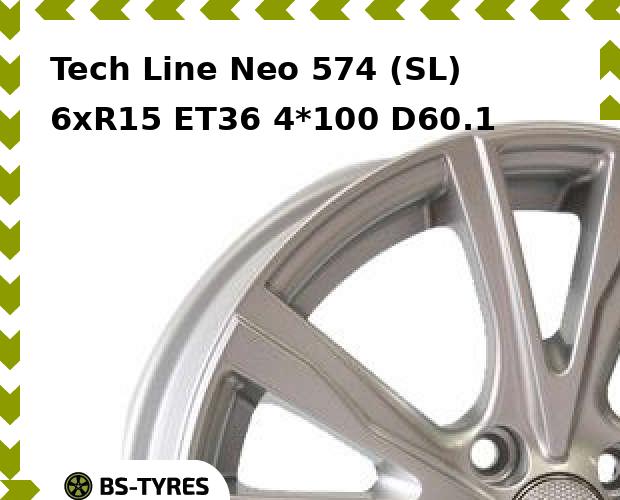

Колесный диск Tech Line, Tech-line Neo 574 (SL) 6xR15 ET36 4*100 D60.1