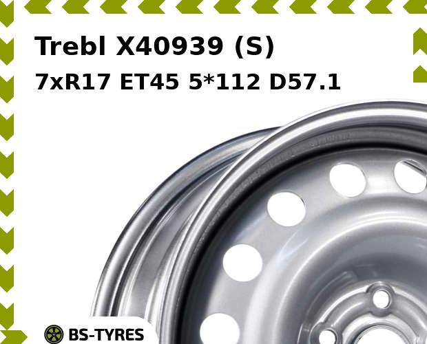 

Колесный диск Trebl, X40939 (S) 7xR17 ET45 5*112 D57.1