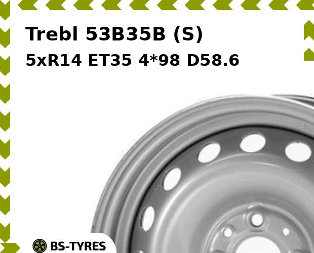 

Колесный диск Trebl, 53B35B (S) 5xR14 ET35 4*98 D58.6