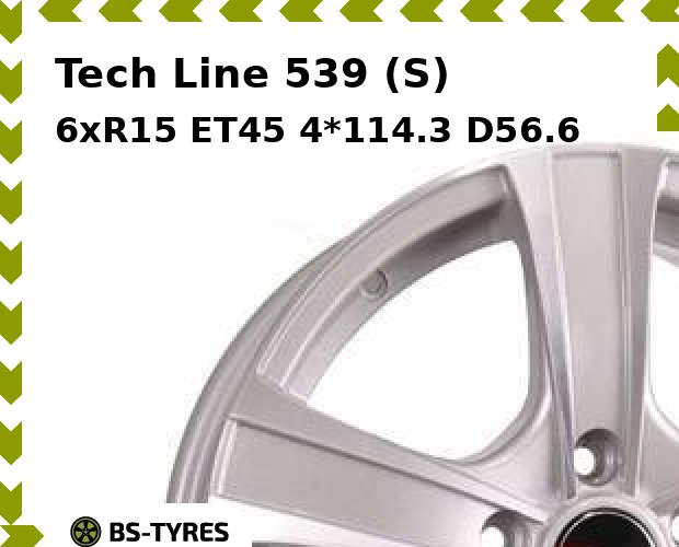 

Колесный диск Tech Line, Tech-line 539 (S) 6xR15 ET45 4*114.3 D56.6