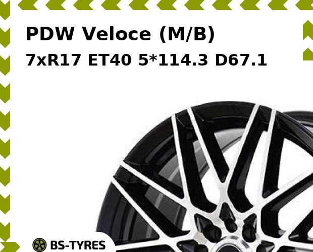 

Колесный диск PDW, Veloce (M/B) 7xR17 ET40 5*114.3 D67.1