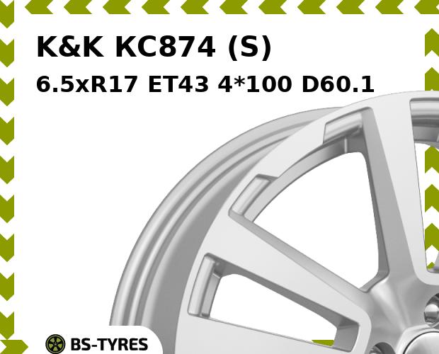 

Колесный диск K&K, КС874 (S) 6.5xR17 ET43 4*100 D60.1