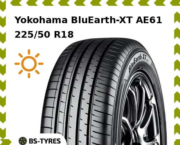 

Летние шины Yokohama, BluEarth-XT AE61 225/50 R18 95V