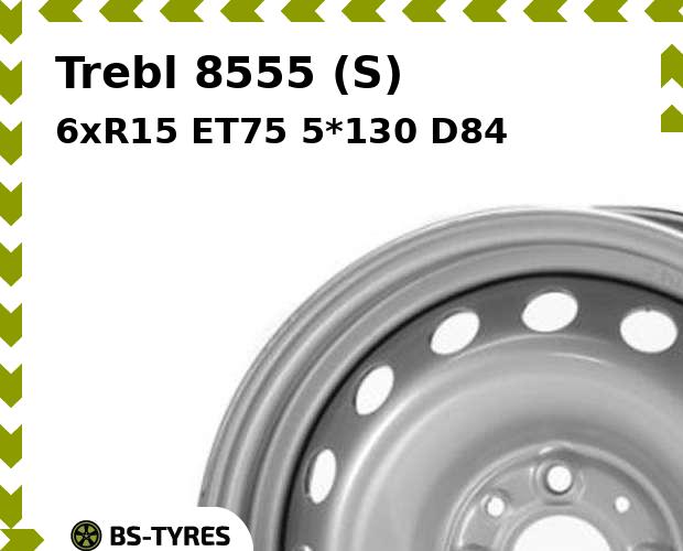 

Колесный диск Trebl, 8555 (S) 6xR15 ET75 5*130 D84