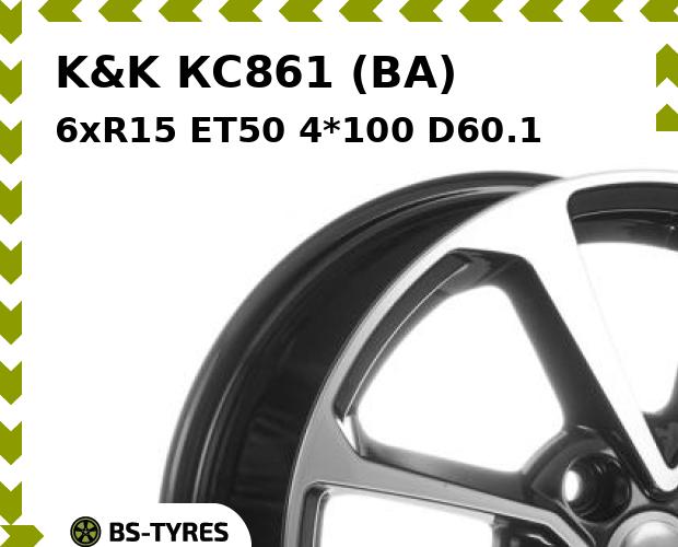 

Колесный диск K&K, КС861 (BA) 6xR15 ET50 4*100 D60.1