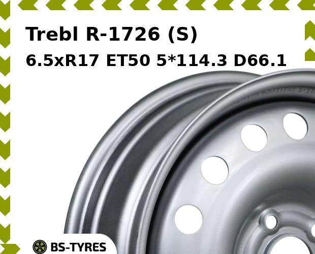 

Колесный диск Trebl, R-1726 (S) 6.5xR17 ET50 5*114.3 D66.1