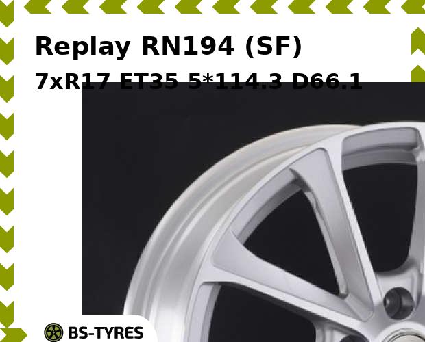 

Колесный диск Replay, RN194 (SF) 7xR17 ET35 5*114.3 D66.1
