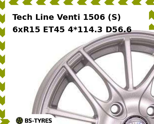 

Колесный диск Tech Line, Tech-line Venti 1506 (S) 6xR15 ET45 4*114.3 D56.6