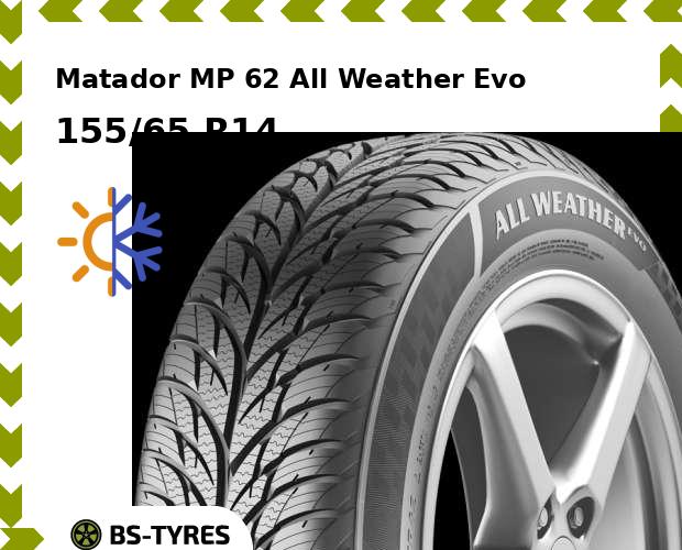 

Всесезонные шины Matador, MP 62 All Weather Evo 155/65 R14 75T