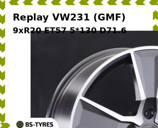 

Колесный диск Replay, VW231 (GMF) 9xR20 ET57 5*130 D71.6