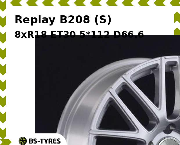 

Колесный диск Replay, B208 (S) 8xR18 ET30 5*112 D66.6