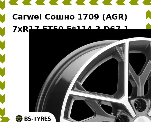 

Колесный диск Carwel, Сошно 1709 (AGR) 7xR17 ET50 5*114.3 D67.1