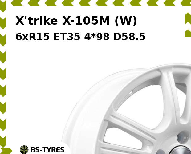 

Колесный диск X'trike, X-105M (W) 6xR15 ET35 4*98 D58.5
