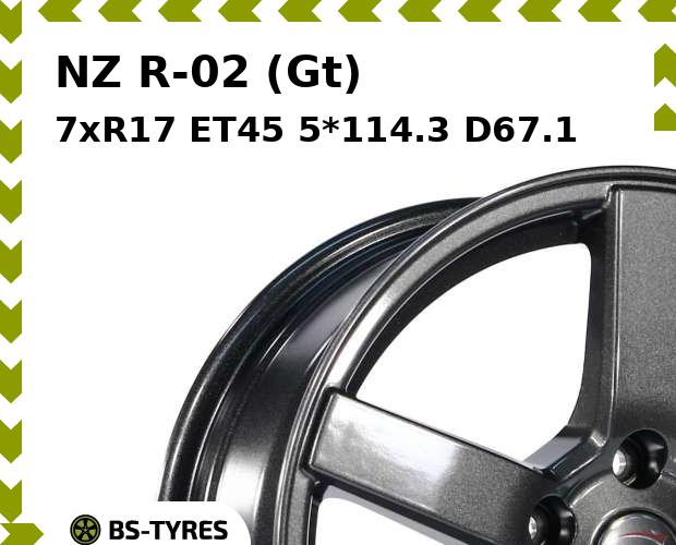 

Колесный диск NZ, R-02 (Gt) 7xR17 ET45 5*114.3 D67.1