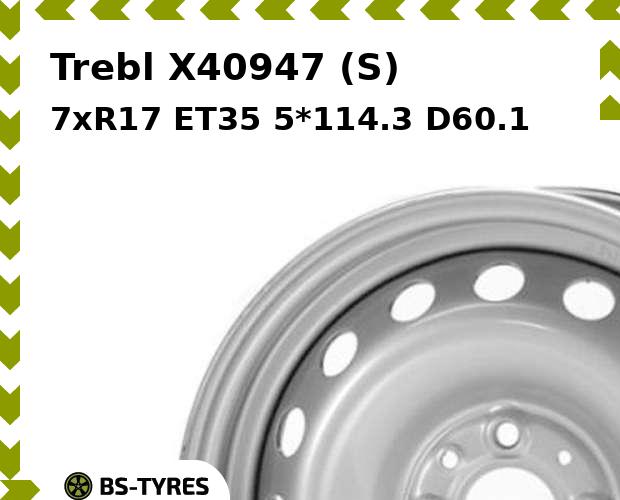 

Колесный диск Trebl, X40947 (S) 7xR17 ET35 5*114.3 D60.1