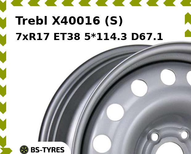

Колесный диск Trebl, X40016 (S) 7xR17 ET38 5*114.3 D67.1