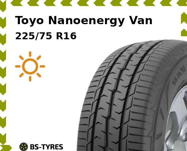

Летние шины Toyo, Nanoenergy Van 225/75 R16C 121/120R