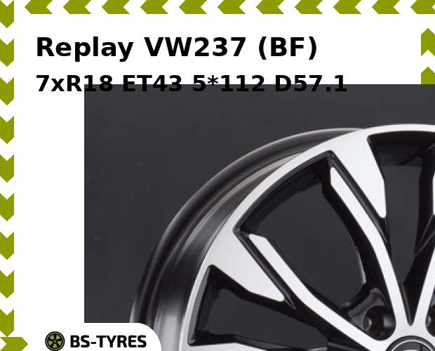 

Колесный диск Replay, VW237 (BF) 7xR18 ET43 5*112 D57.1
