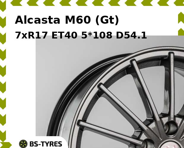 

Колесный диск Alcasta, M60 (Gt) 7xR17 ET40 5*108 D54.1