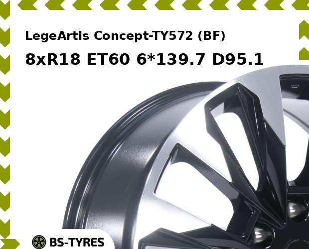 

Колесный диск LegeArtis, Concept-TY572 (BF) 8xR18 ET60 6*139.7 D95.1